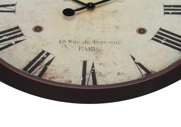 CLOCKS - 20"DIA / WALL CLOCK / ANTIQUE BROWN