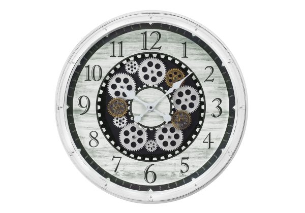 CLOCKS - 20"DIA / WALL CLOCK / ANTIQUE WHITE