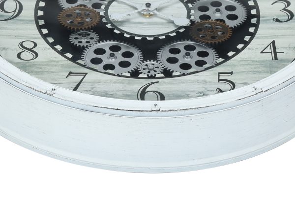 CLOCKS - 20"DIA / WALL CLOCK / ANTIQUE WHITE