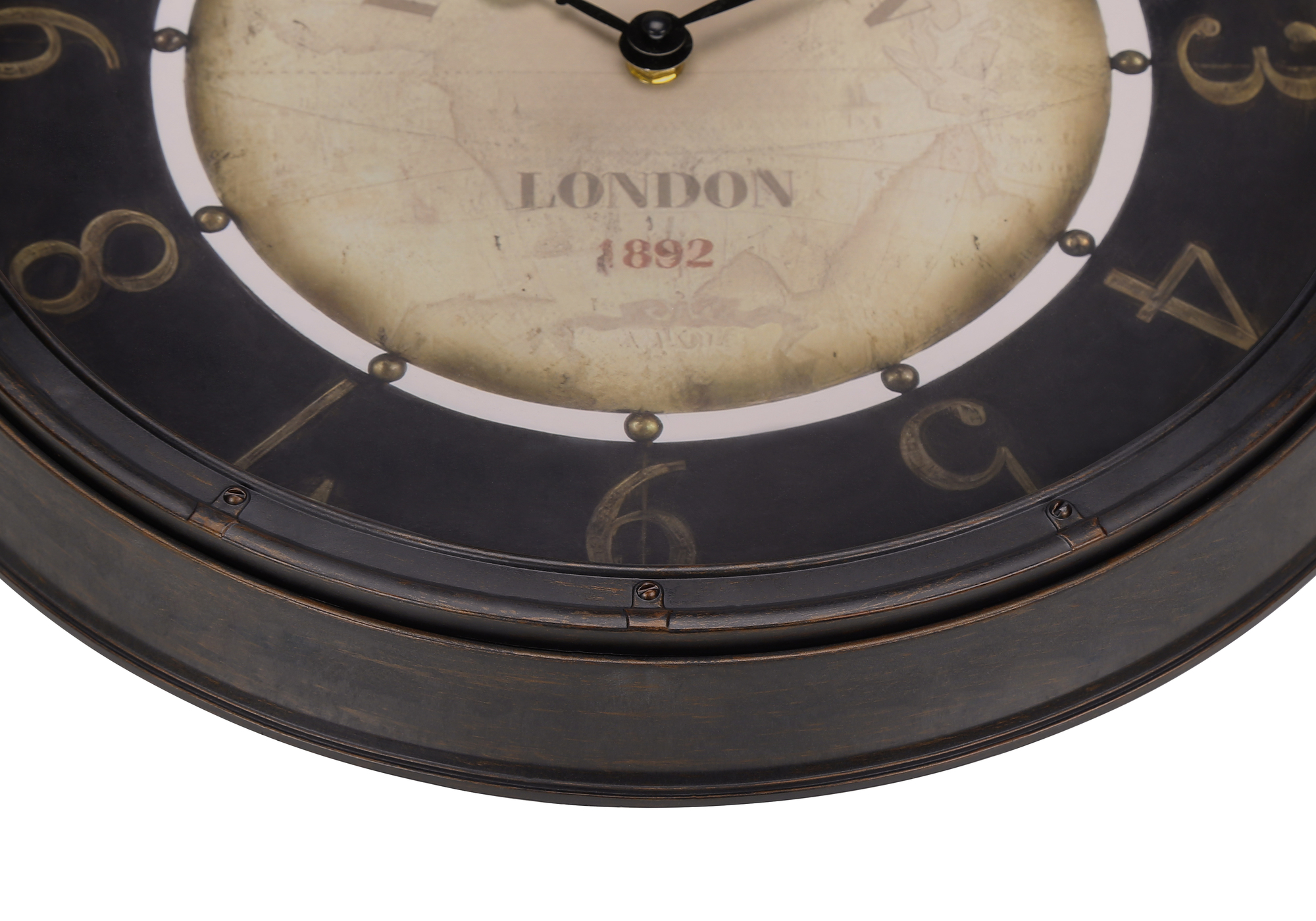 CLOCKS - 16"DIA / WALL CLOCK / ANTIQUE BROWN