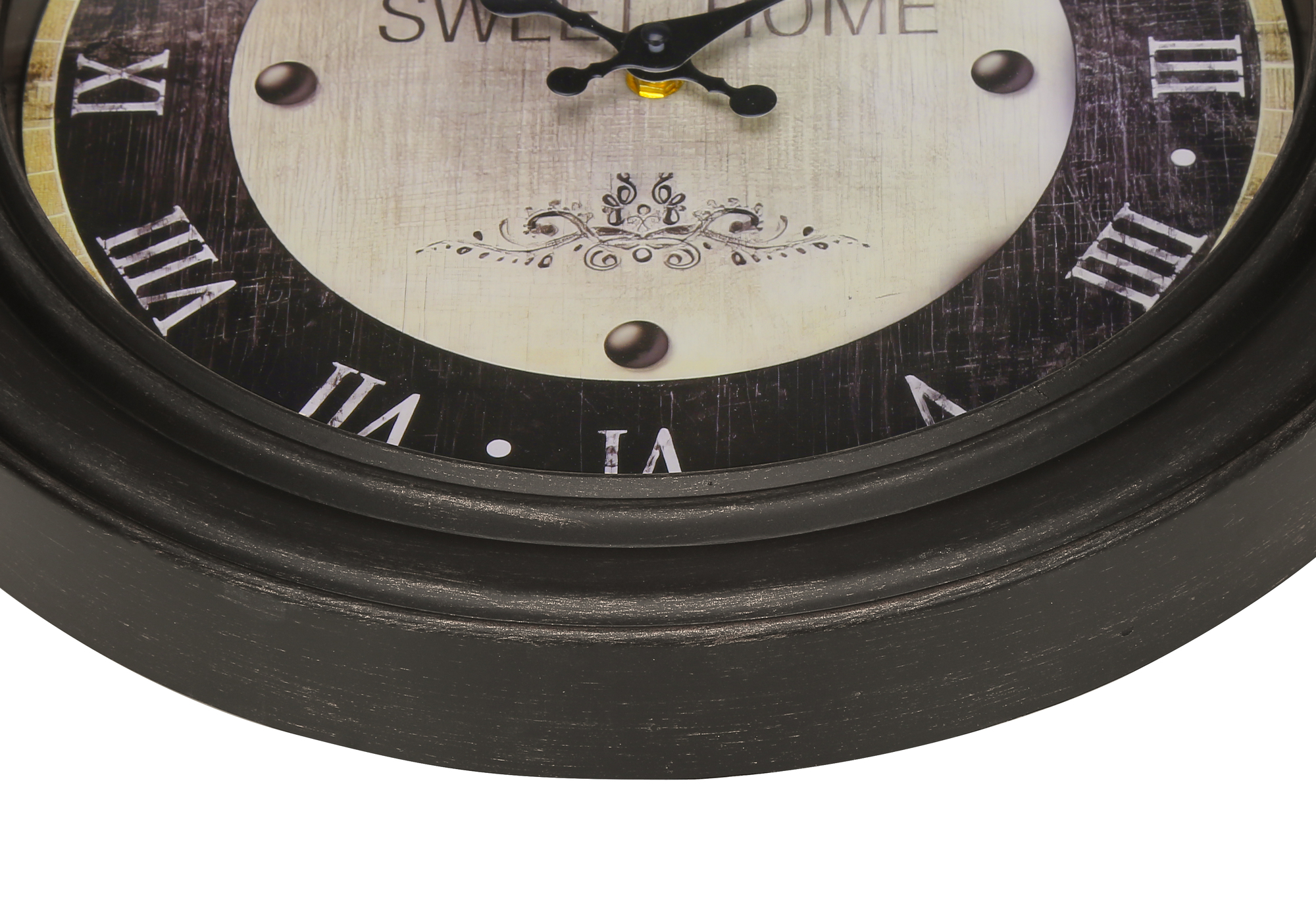CLOCKS - 16"DIA / WALL CLOCK / ANTIQUE BROWN