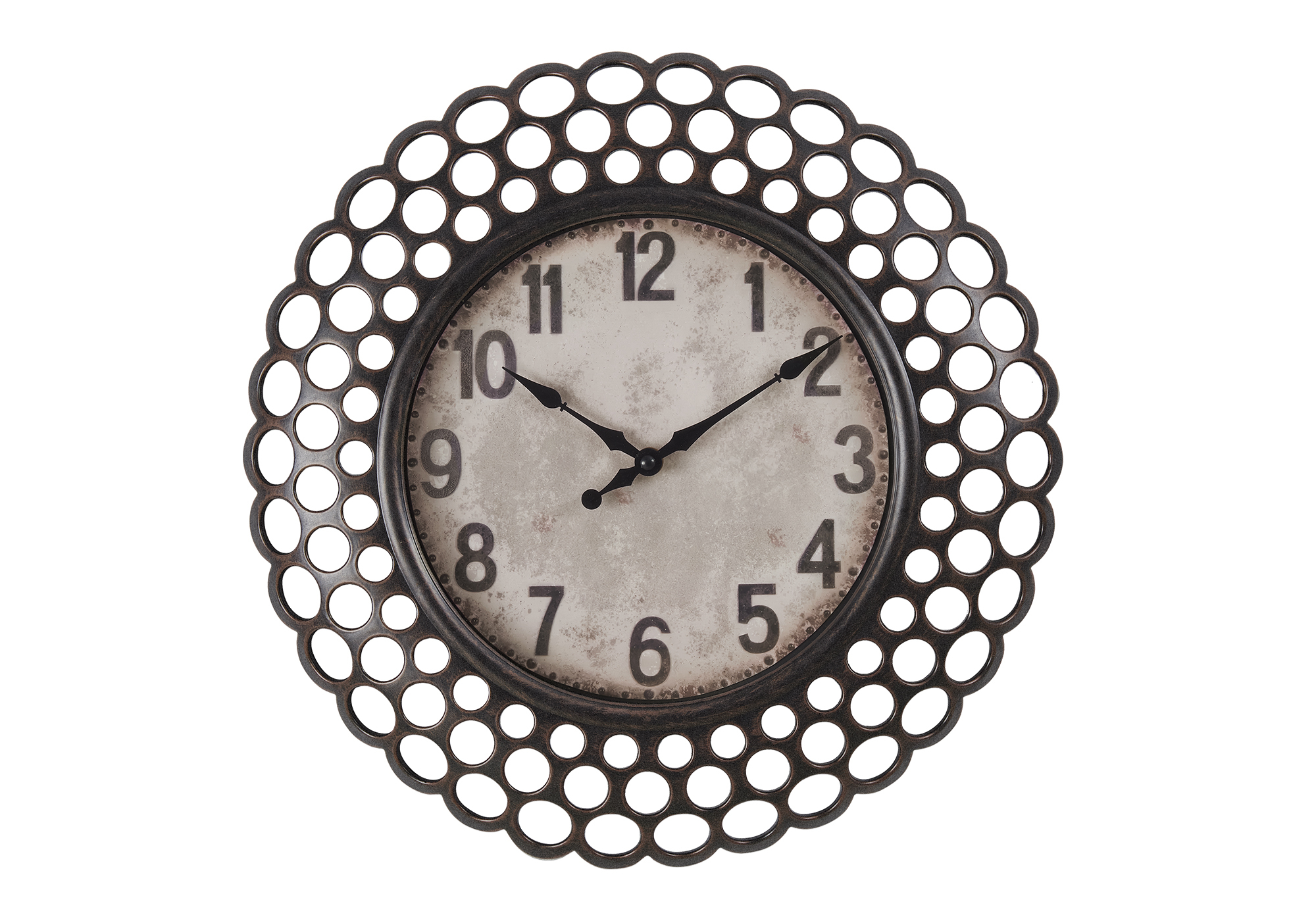 CLOCKS - 16"DIA / WALL CLOCK / DARK BROWN