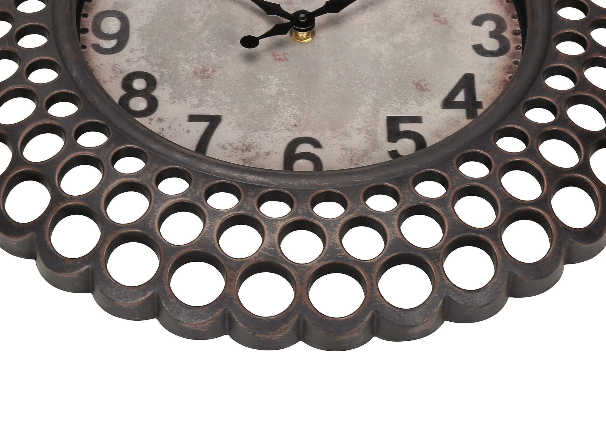 CLOCKS - 16"DIA / WALL CLOCK / DARK BROWN