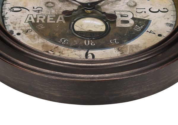 CLOCKS - 18"DIA / WALL CLOCK / ANTIQUE BROWN