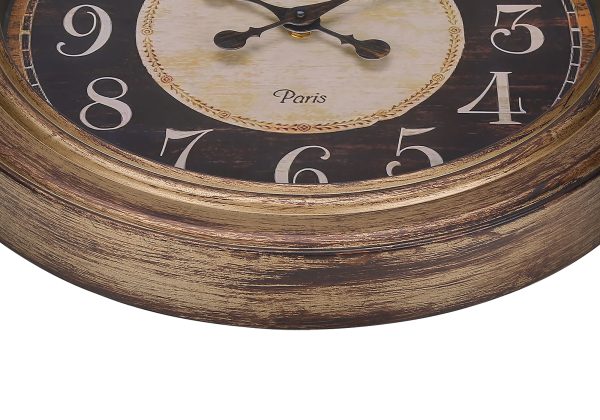 CLOCKS - 18"DIA / WALL CLOCK / ANTIQUE BROWN