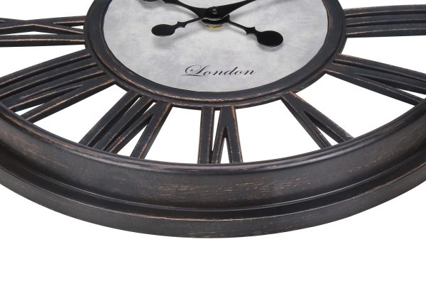 CLOCKS - 18"DIA / WALL CLOCK / ANTIQUE BLACK