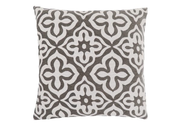 PILLOW - 18"X 18" / DARK TAUPE MOTIF DESIGN / 1PC
