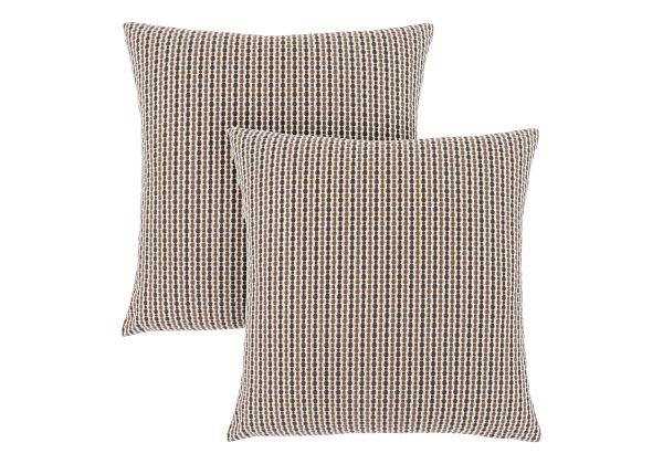 PILLOW - 18"X 18" / LIGHT / DARK BROWN ABSTRACT DOT/ 2PCS