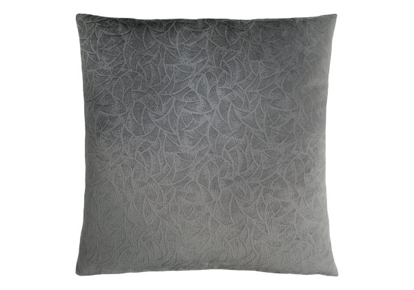 PILLOW - 18"X 18" / DARK GREY FLORAL VELVET / 1PC