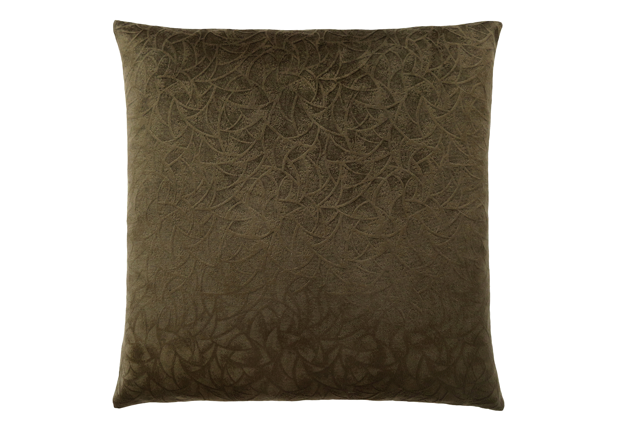 PILLOW - 18"X 18" / DARK GREEN FLORAL VELVET / 1PC