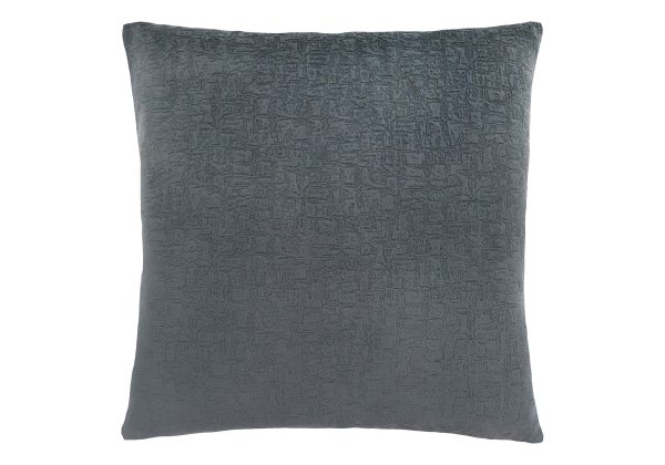 PILLOW - 18"X 18" / DARK GREY MOSAIC VELVET / 1PC