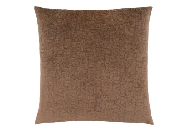 PILLOW - 18"X 18" / LIGHT BROWN MOSAIC VELVET / 1PC
