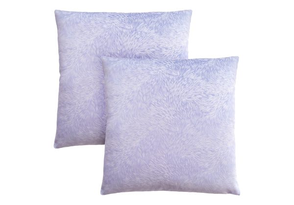 PILLOW - 18"X 18" / LIGHT PURPLE FEATHERED VELVET / 2PCS