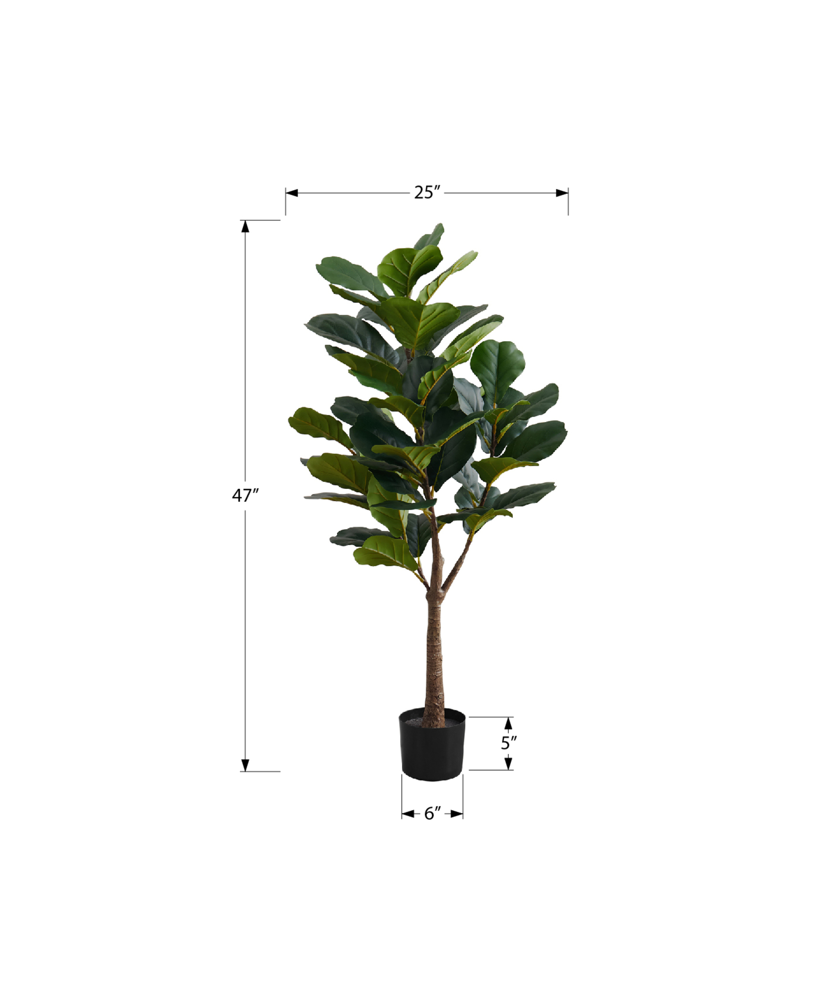 ARTIFICIAL PLANT - 47"H / INDOOR FIDDLE TREE IN A 5" POT