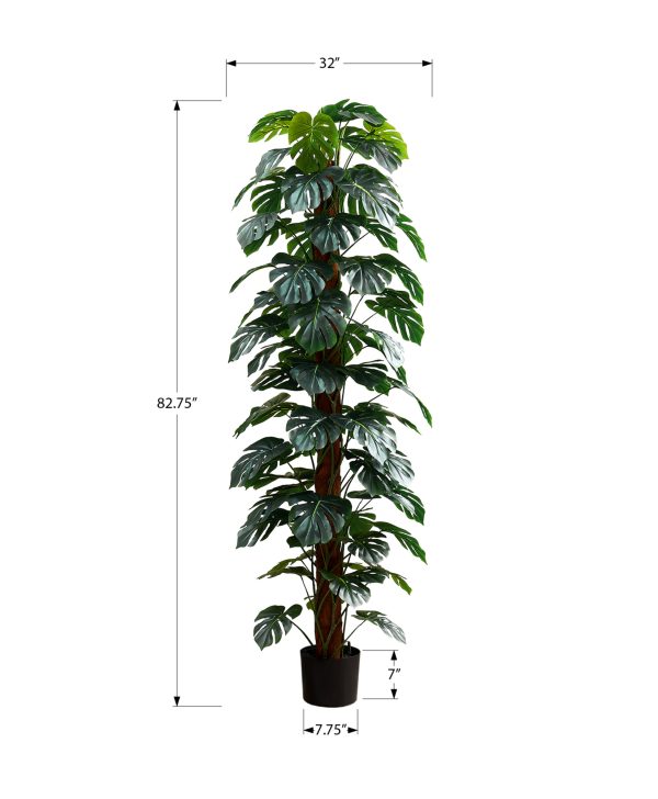 ARTIFICIAL PLANT - 83"H / INDOOR MONSTERA TREE / 8" POT