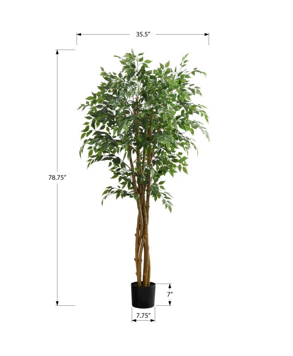 ARTIFICIAL PLANT - 79"H / INDOOR FICUS TREE IN A 8" POT