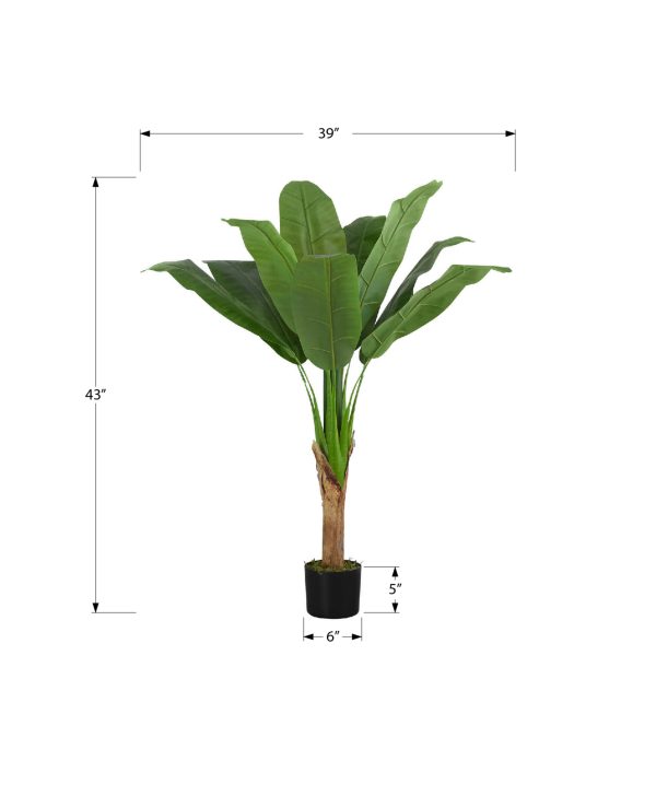 ARTIFICIAL PLANT - 43"H / INDOOR BANANA TREE IN A 5" POT