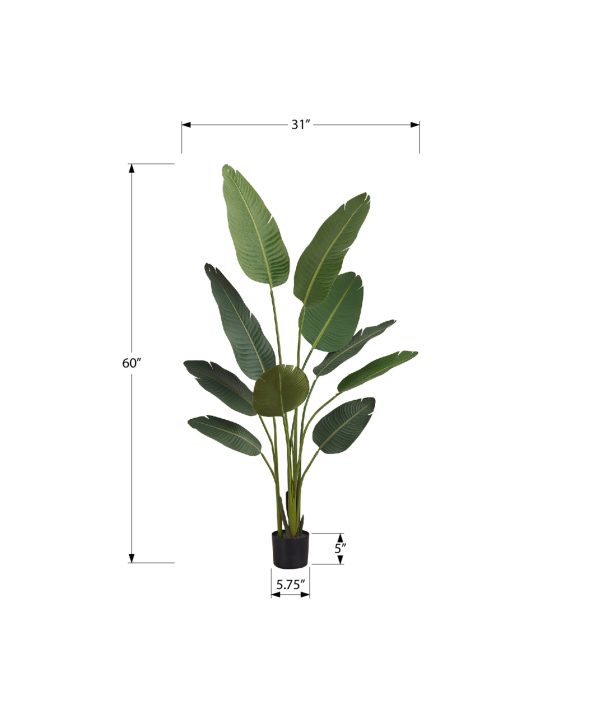 ARTIFICIAL PLANT - 60"H / INDOOR BIRD OF PARADISE 5" POT
