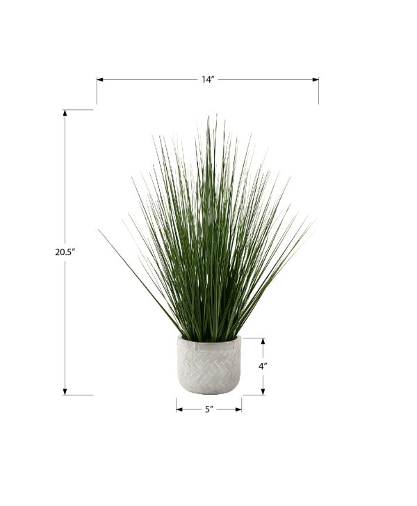 ARTIFICIAL PLANT - 21"H / INDOOR GRASS IN CEMENT 4" POT
