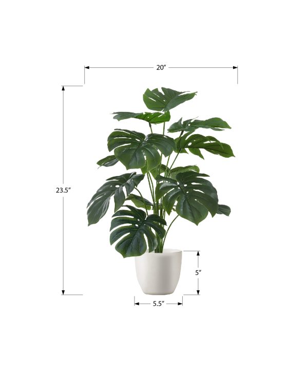 ARTIFICIAL PLANT - 24"H / INDOOR MONSTERA / 5" BLACK POT
