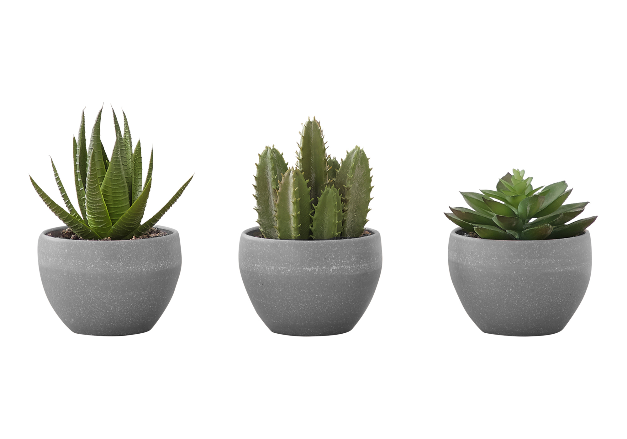 ARTIFICIAL PLANT - 3PCS / 6"H SUCCULENT IN A 3" GREY POT