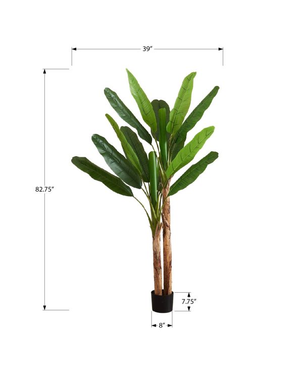ARTIFICIAL PLANT - 83"H / INDOOR BANANA TREE IN A 8" POT