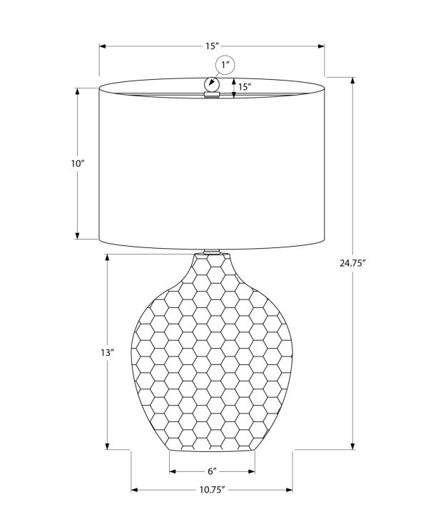 LIGHTING - 25"H TABLE LAMP BROWN RESIN / BLACK SHADE
