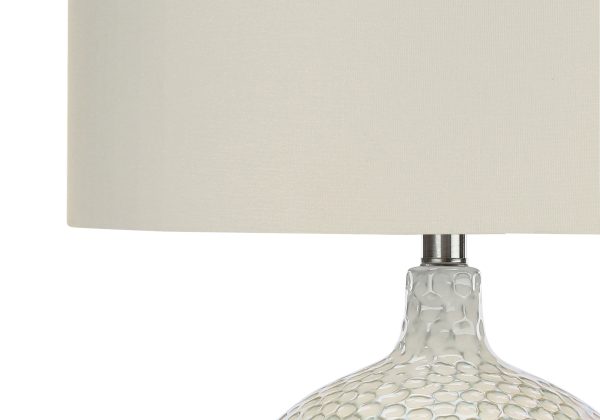 LIGHTING - 28"H TABLE LAMP CREAM CERAMIC / IVORY SHADE