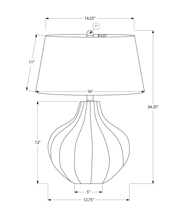 LIGHTING - 24"H TABLE LAMP BLUE CERAMIC  / IVORY SHADE