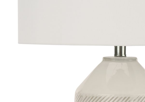 LIGHTING - 33"H TABLE LAMP CREAM CERAMIC / IVORY SHADE