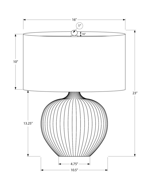 LIGHTING - 23"H TABLE LAMP BLACK CERAMIC / BLACK SHADE