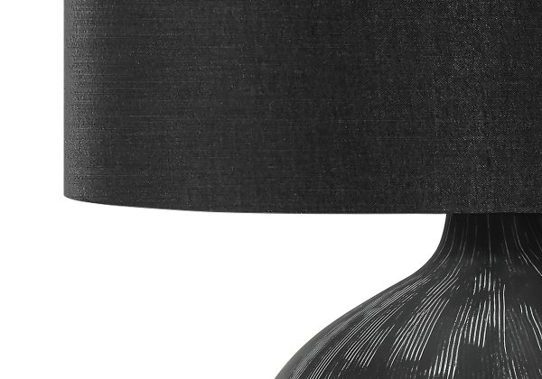 LIGHTING - 23"H TABLE LAMP BLACK CERAMIC / BLACK SHADE