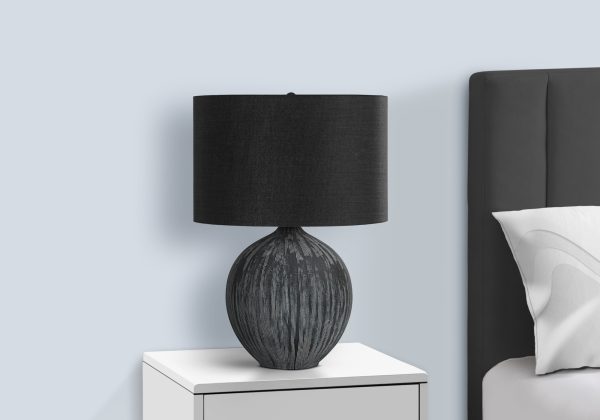 LIGHTING - 23"H TABLE LAMP BLACK CERAMIC / BLACK SHADE