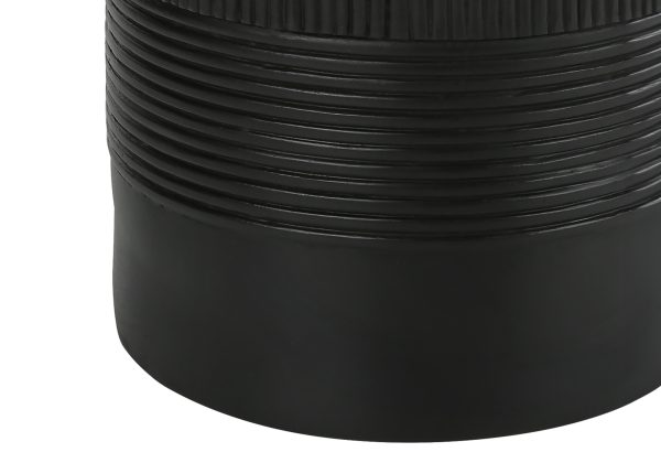 LIGHTING - 24"H TABLE LAMP BLACK RESIN / IVORY SHADE
