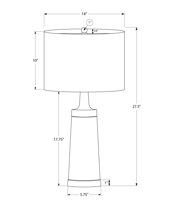 LIGHTING - 28"H TABLE LAMP BLACK METAL / BEIGE SHADE
