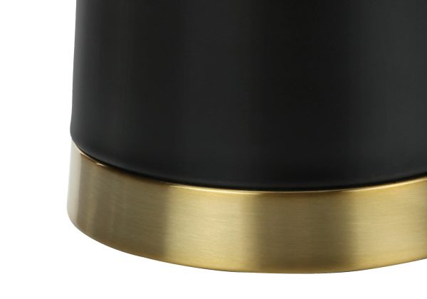 LIGHTING - 28"H TABLE LAMP BLACK METAL / BEIGE SHADE