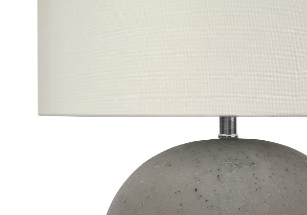LIGHTING - 20"H TABLE LAMP GREY CONCRETE / IVORY SHADE
