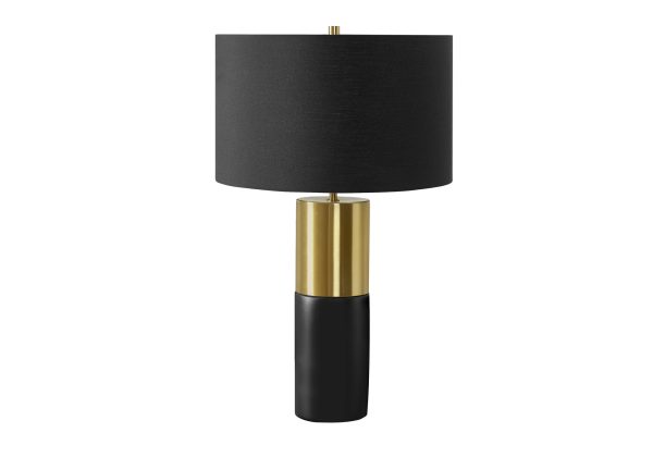 LIGHTING - 25"H TABLE LAMP BLACK CONCRETE / BLACK SHADE