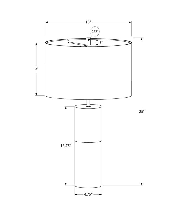 LIGHTING - 25"H TABLE LAMP BLACK CONCRETE / BLACK SHADE