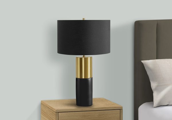 LIGHTING - 25"H TABLE LAMP BLACK CONCRETE / BLACK SHADE