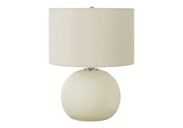 LIGHTING - 18"H TABLE LAMP CREAM CERAMIC / IVORY SHADE