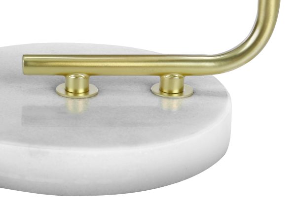 LIGHTING - 20"H TABLE LAMP WHITE MARBLE / IVORY SHADE