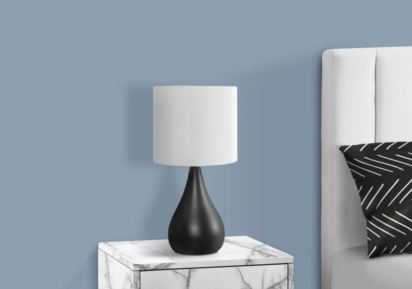 LIGHTING - 2PCS / 18"H TABLE LAMP BLACK / IVORY SHADE