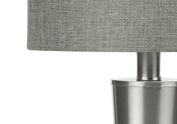 LIGHTING - 2PCS / 24"H TABLE LAMP NICKEL / GREY / USB
