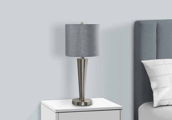 LIGHTING - 2PCS / 24"H TABLE LAMP NICKEL / GREY / USB