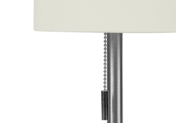 LIGHTING - 2PCS / 17"H TABLE LAMP NICKEL METAL/IVORY/USB