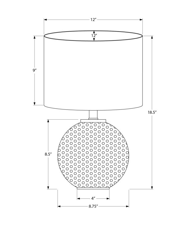 LIGHTING - 19"H TABLE LAMP GREY RESIN / IVORY SHADE