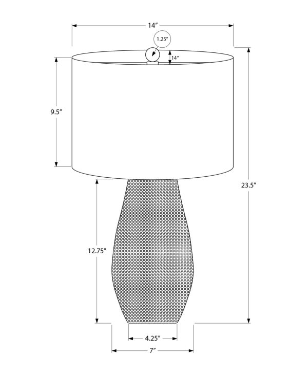 LIGHTING - 24"H TABLE LAMP BLACK RESIN / IVORY SHADE