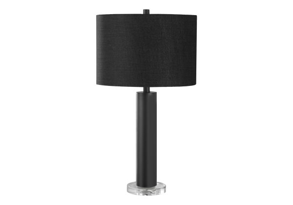 LIGHTING - 28"H TABLE LAMP BLACK METAL / BLACK SHADE