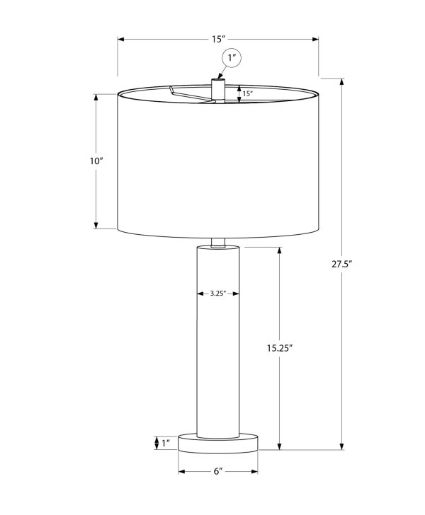 LIGHTING - 28"H TABLE LAMP BLACK METAL / BLACK SHADE